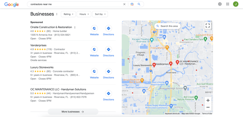 Local SEO for results Contractors on Google