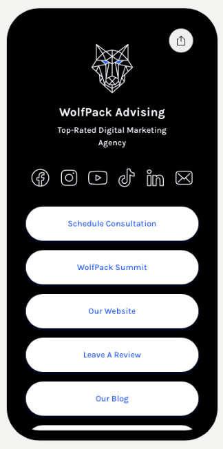 Example Linktree of WolfPack Advising