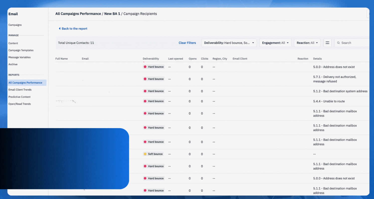Identify bounces to enhance email performance