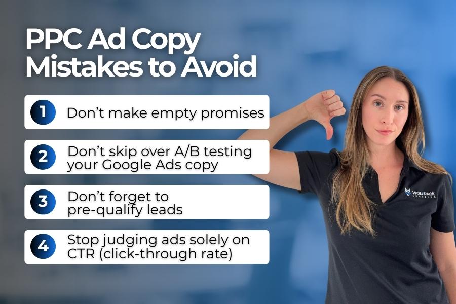 Common PPC ad copy errors highlighted for marketers