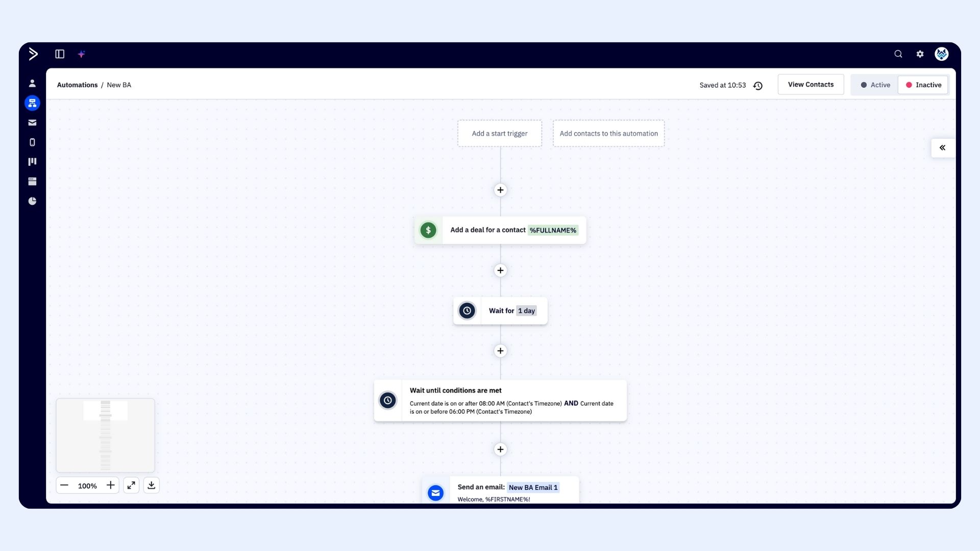Custom Automation built by WolfPack on ActiveCampaign