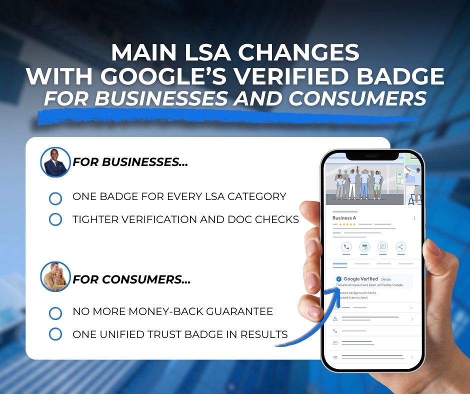 google verified badge changes for businesses and consumers