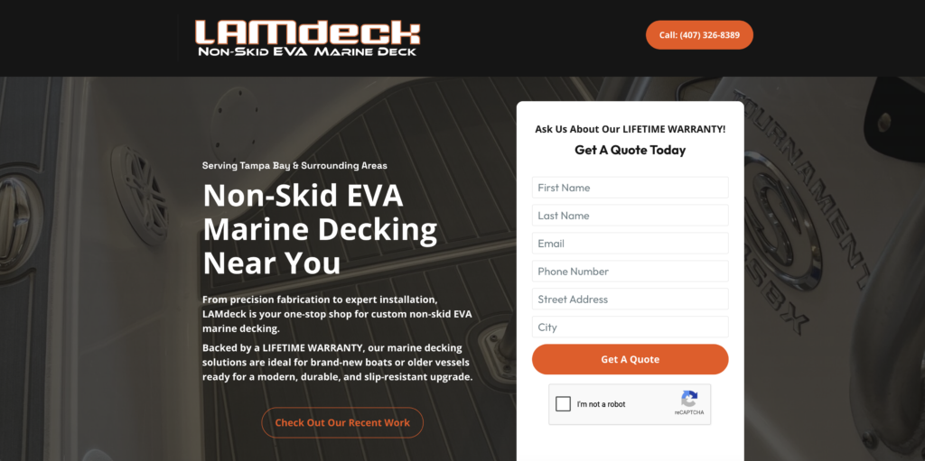 High Converting Google Search Ad Landing Page Example