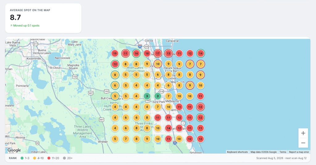 Local GBP Google Map Rankings for Local Home Inspection Company.