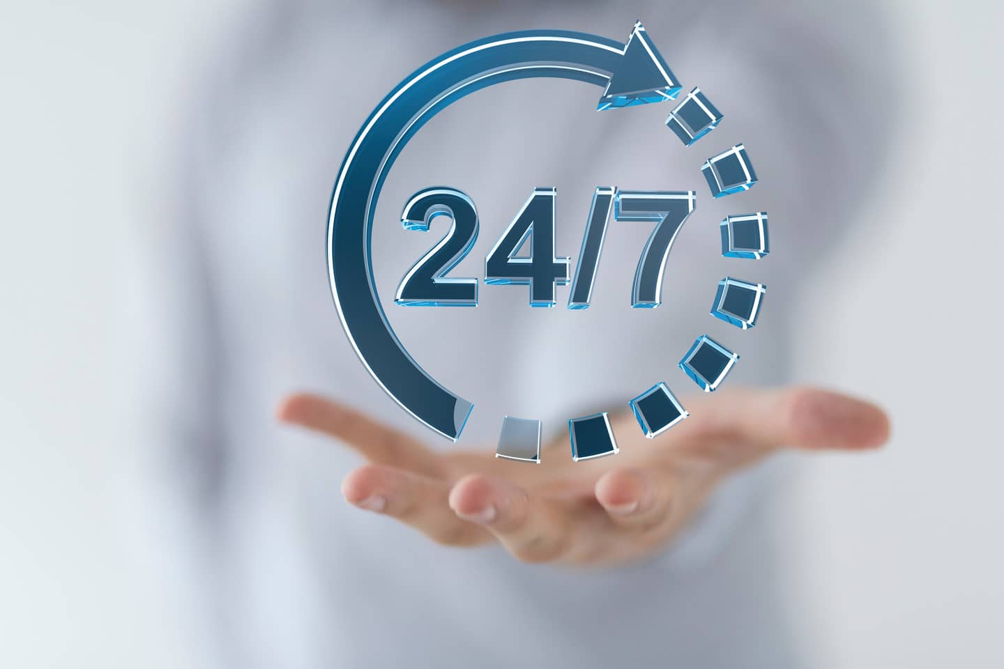 24/7 phone support sign. 