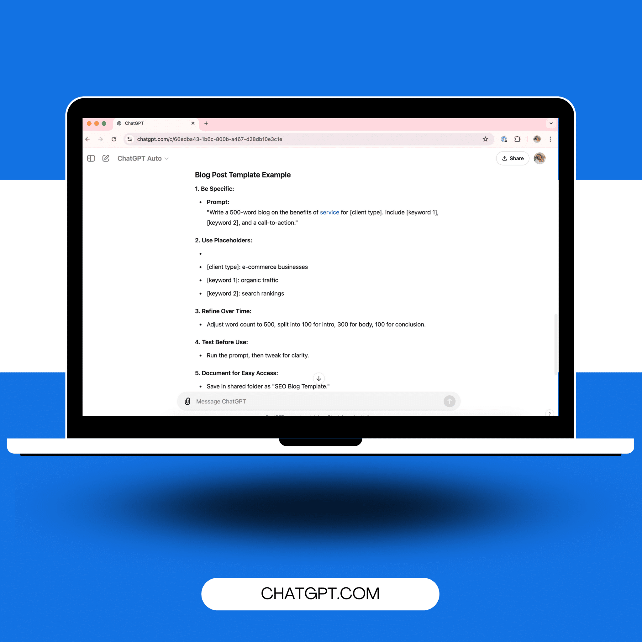 Example of Blog Post Template