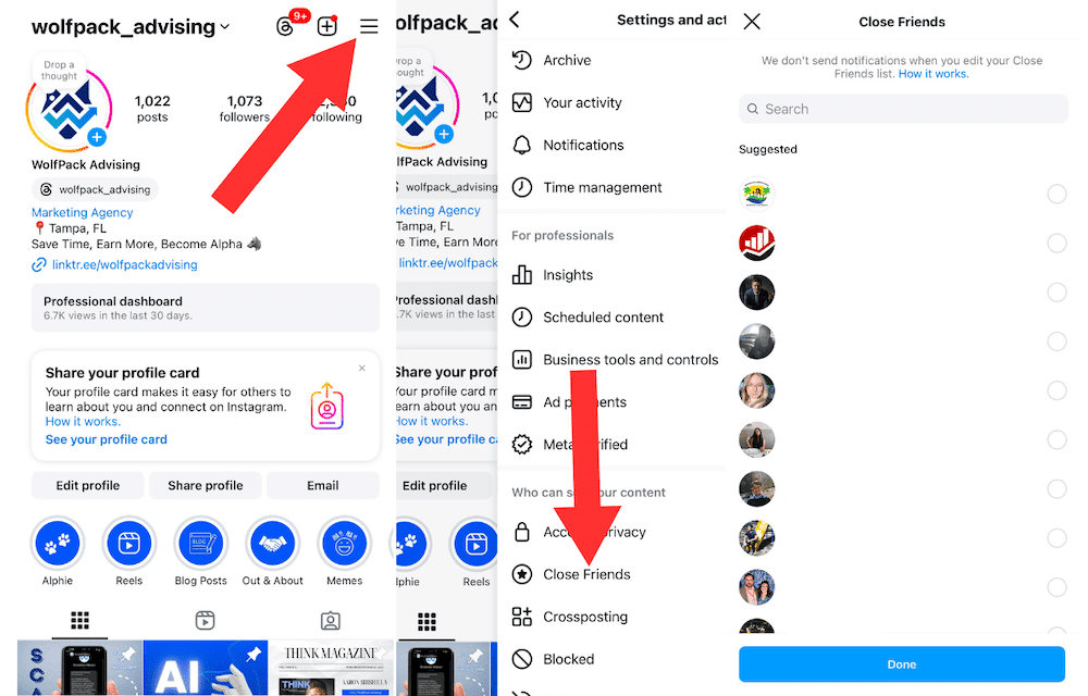 Creating a Close Friends list on Instagram to manage Story privacy and reduce screenshot risks: does Instagram show screenshots