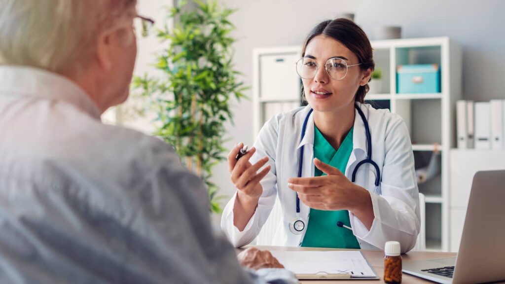 Doctor consulting a patient in a medical office