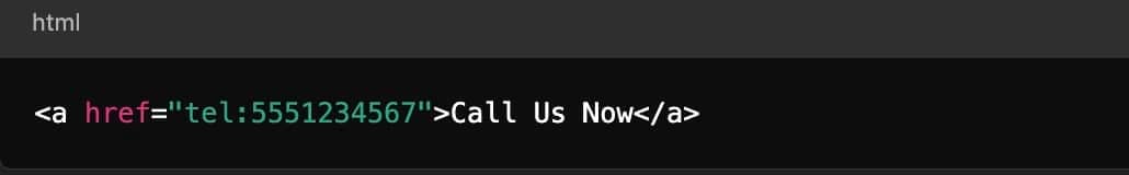 Creating website link for phone number using HTML