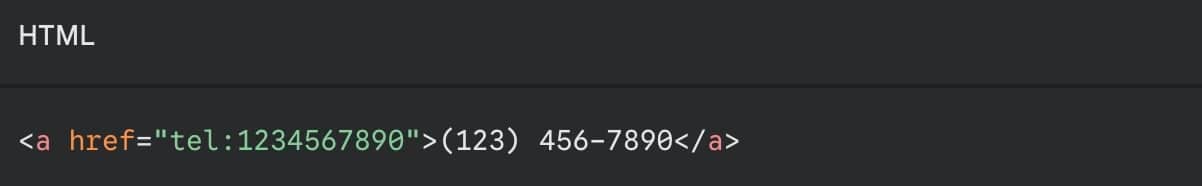 Formatting website link for phone number for readability