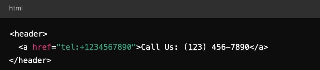 Adding phone number to the header