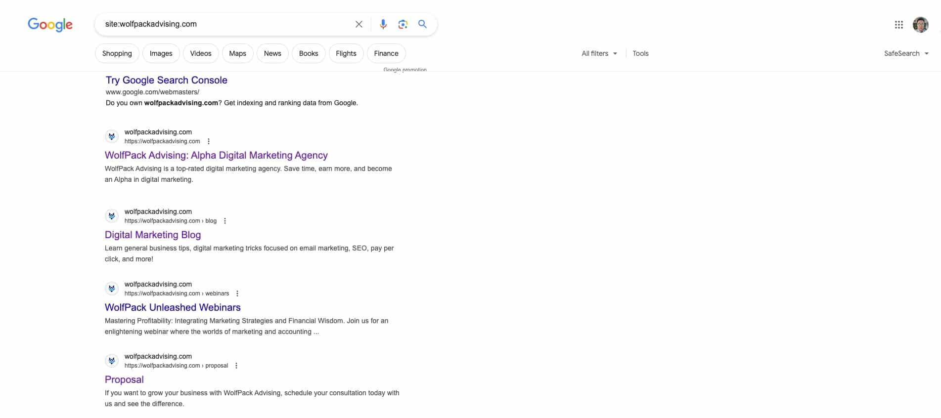 Sample site indexing
