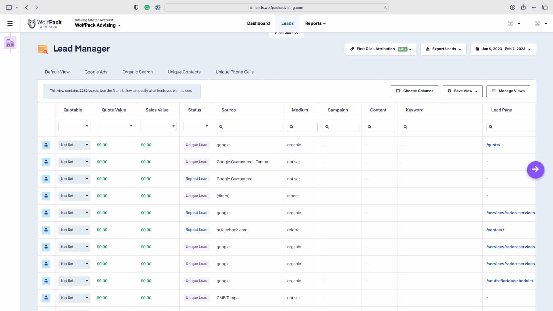 Dynamic Call Tracking Metrics