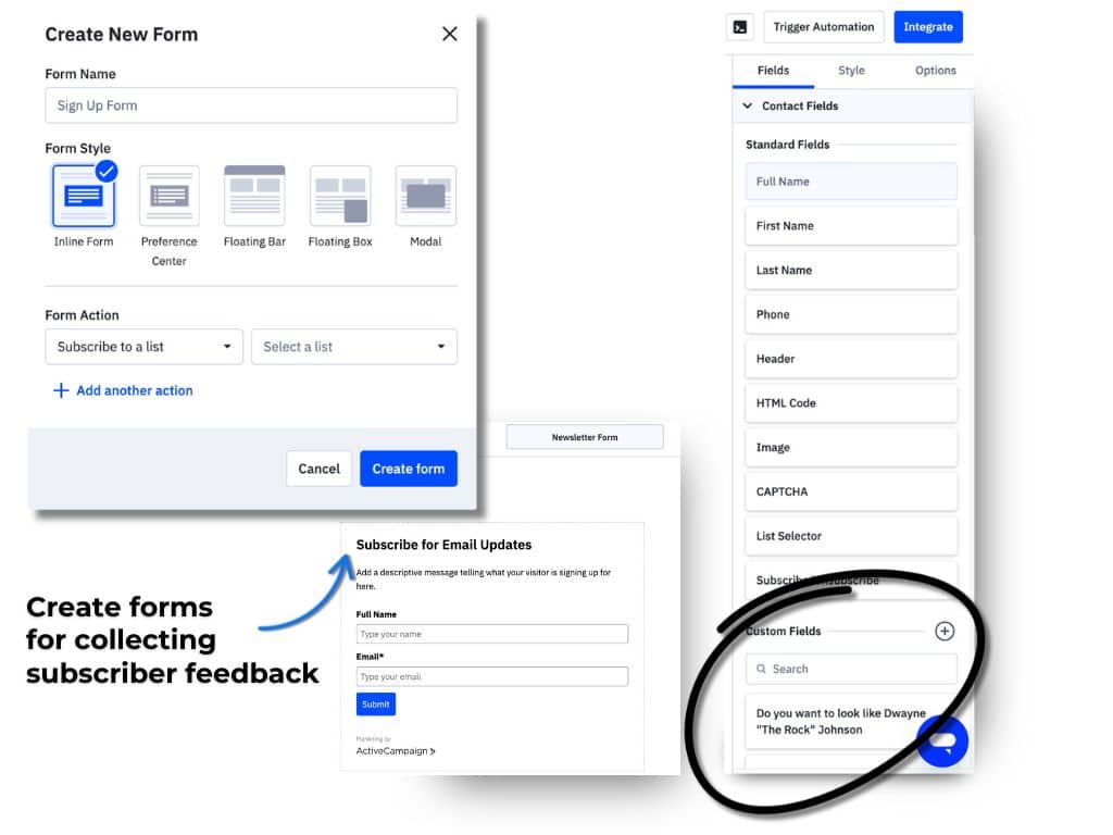 create forms for collecting feedback