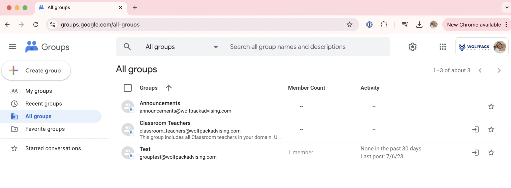 Google Groups Example