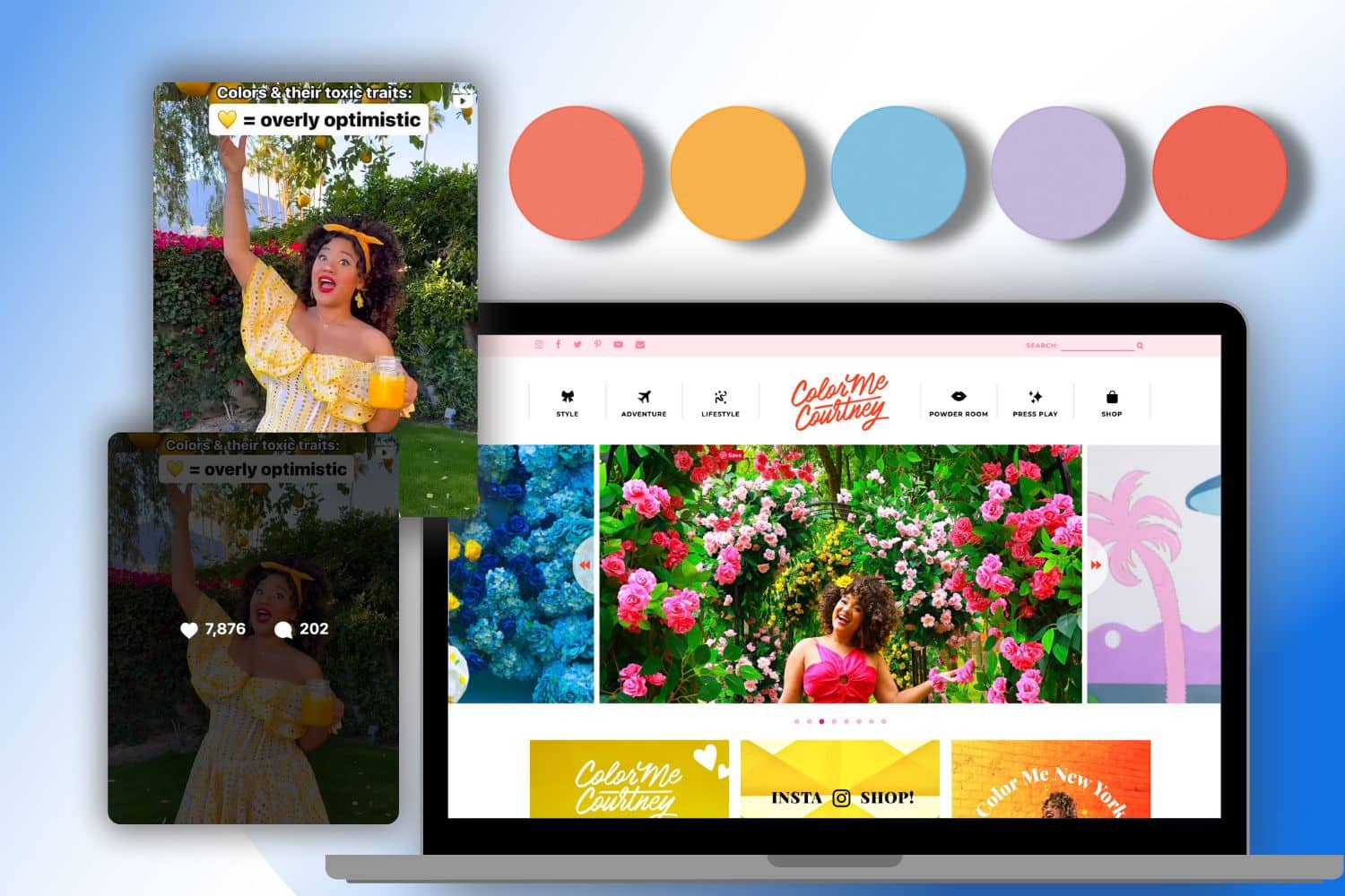 color me courtney personal branding example