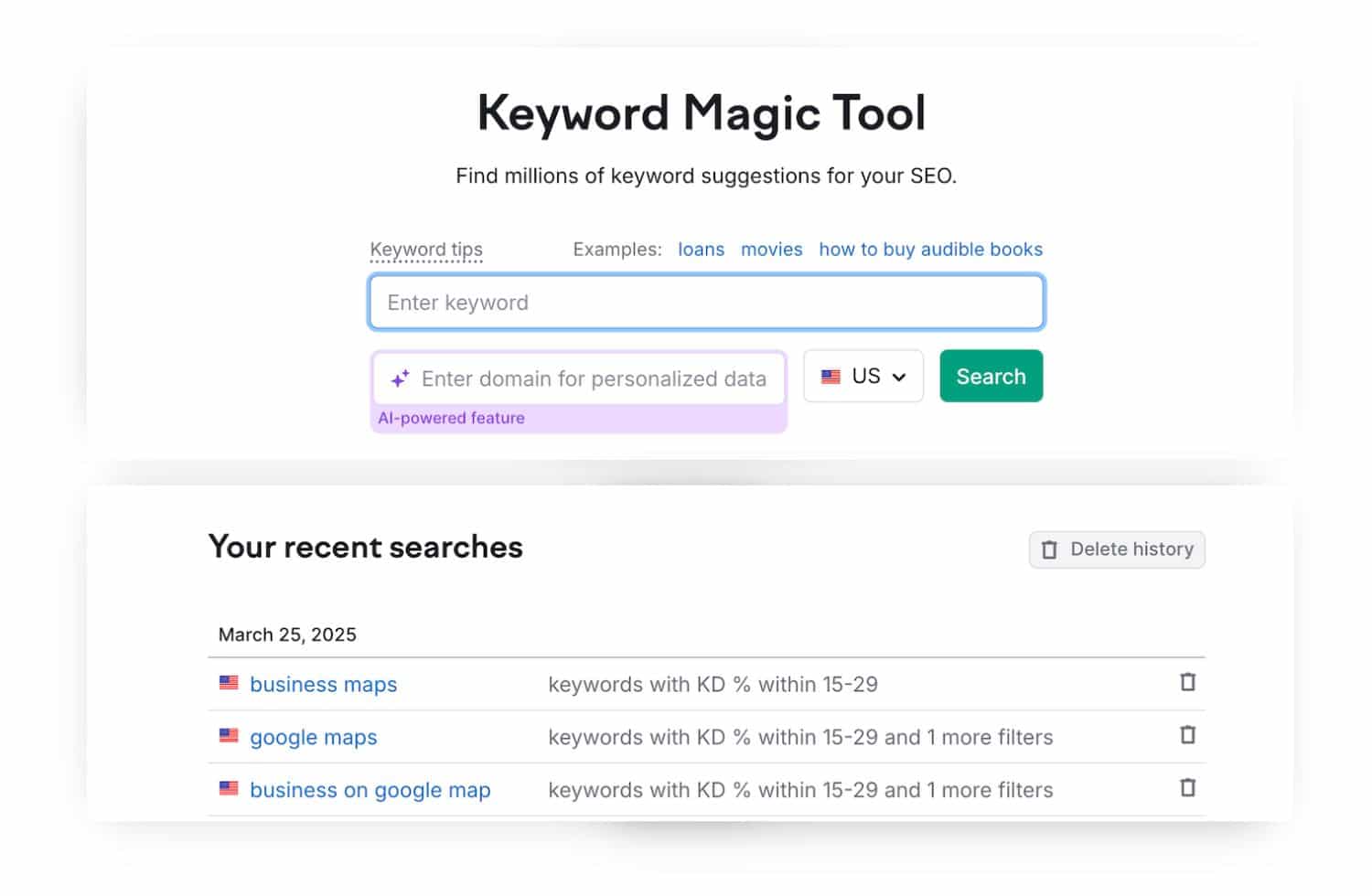 kw magic ai tool for seo by semrush