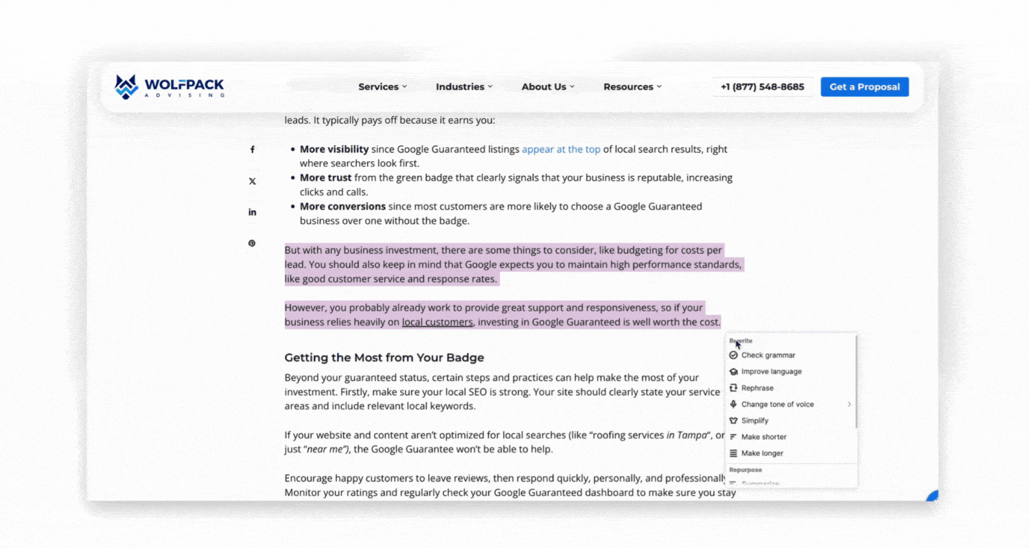 contentshake ai tool by semrush for seo