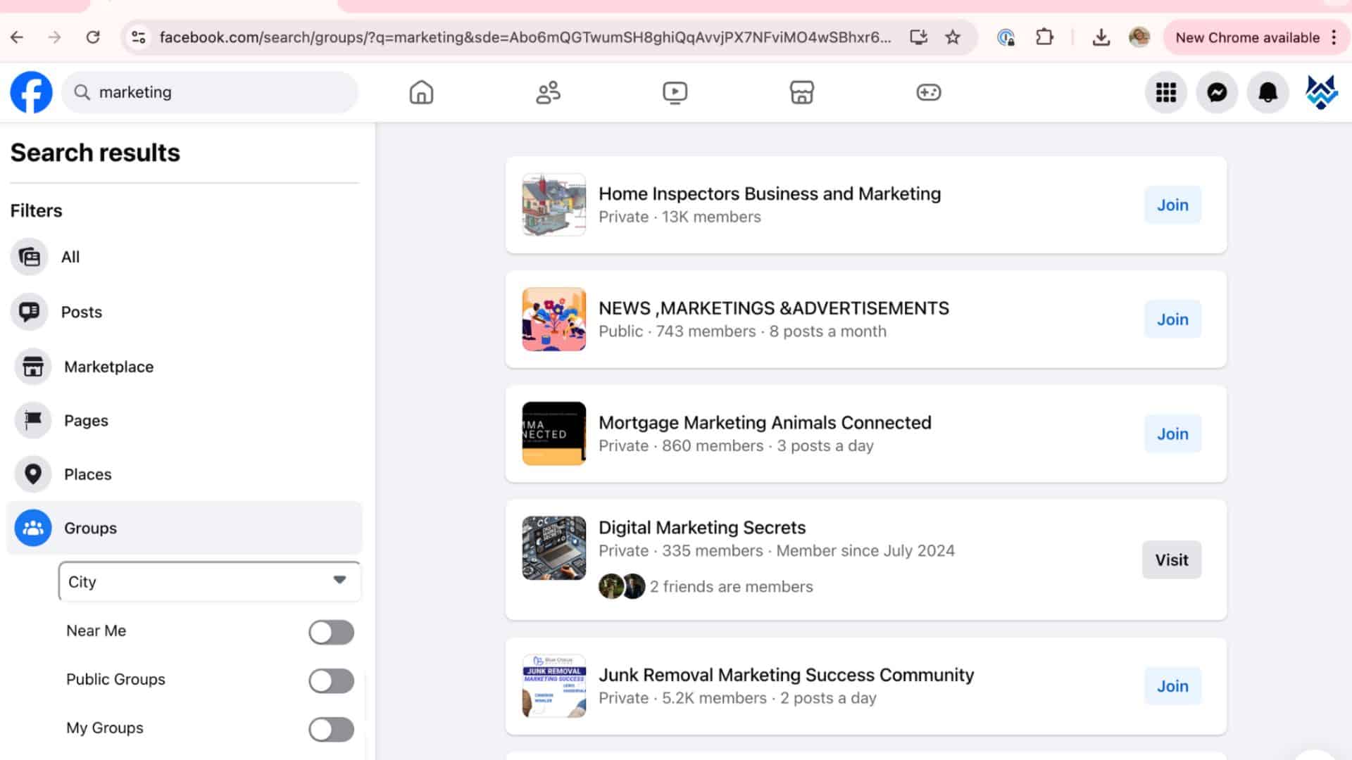 Facebook Groups Example