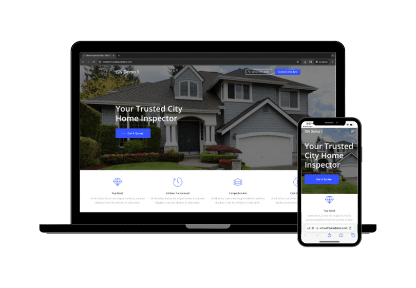 A sample image of a user-friendly and mobile-optimized website - leads and conversions
