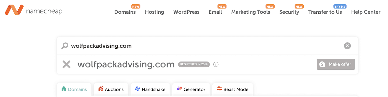 Secure a matching domain for your startup business during the naming process for seo