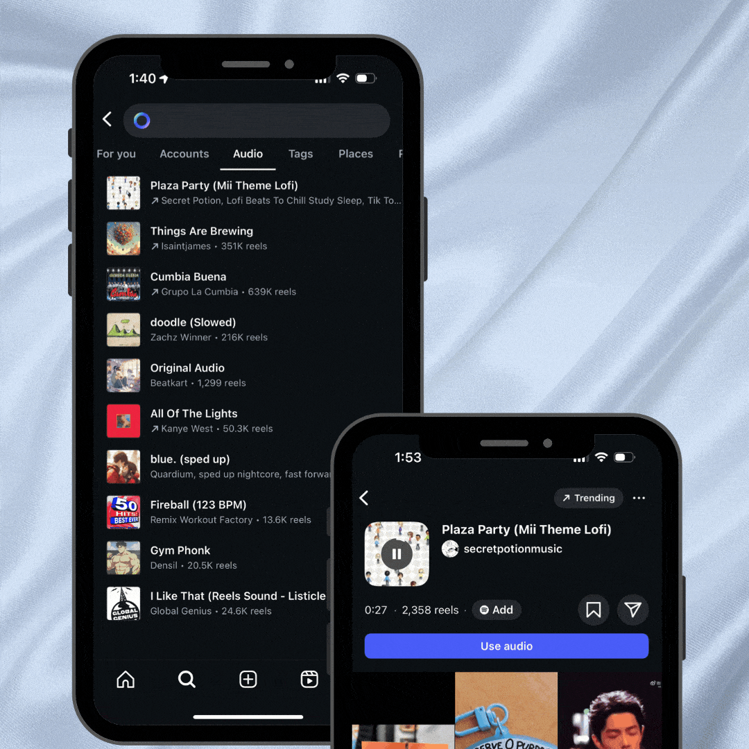 how to find trending instagram audio