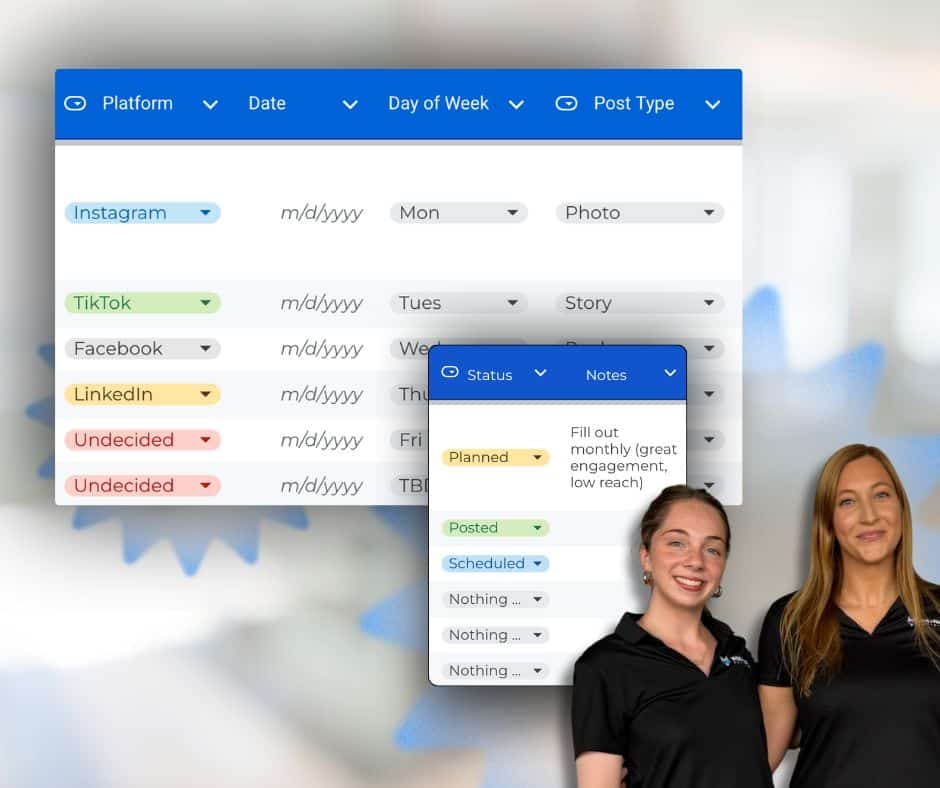 google sheets calendar template for content