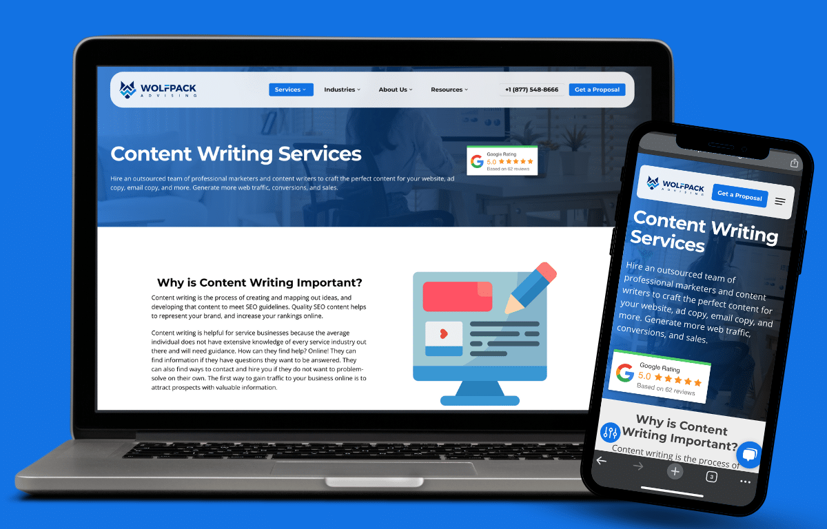 Example of a page that's mobile responsive, user-centered, and services-specific