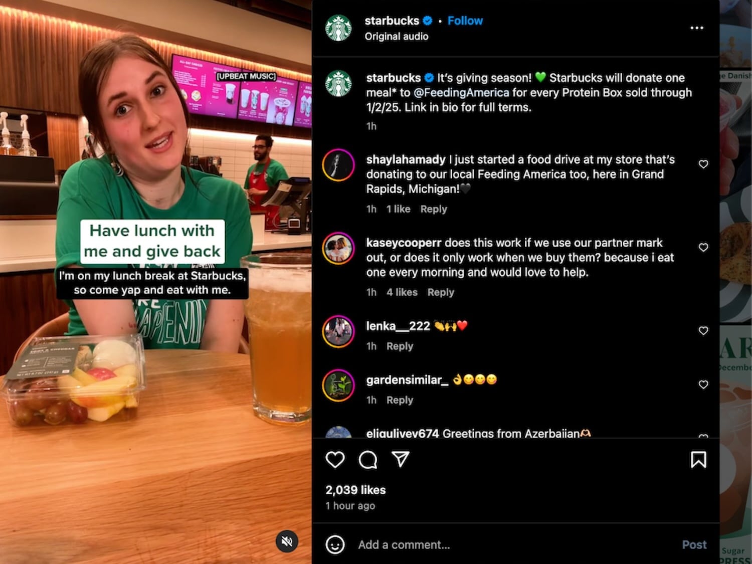 Example of an engaged audience on a brand's social media post