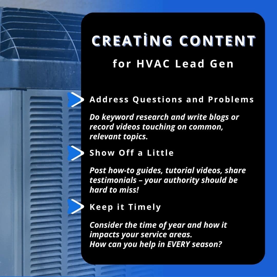 Tips to create content for hvac leads
